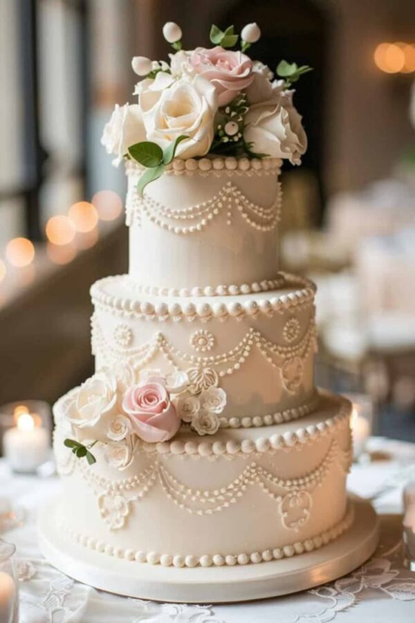 pastel de boda flores